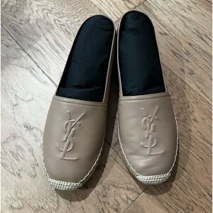 Saint Laurent Monogram Leather Espadrille
